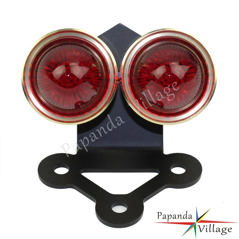 Papanda мотоцикл латунный светодиодный задний стоп светильник двойная лампа