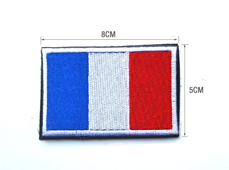 France Flag Нашивки с вышитым флагом в европейском стиле для Беларуси, Европы, Испании, Италии, Германии, Великобритании, Франции, Польши, Нидерландов, России - Цвет: France Flag