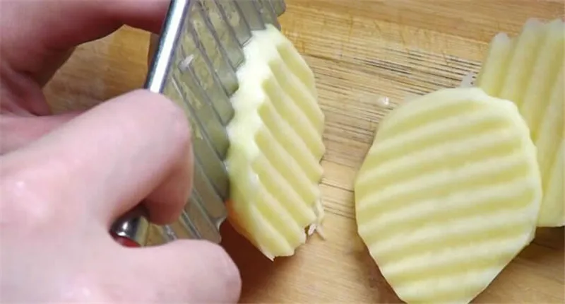 Нержавеющая сталь картофель тесто волны Crinkle резак слайсер для дома Кухня Овощной чип лезвие нож инструменты для приготовления пищи измельчители Слайсеры