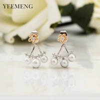 yeemeng new fashion jewelry dazzling zircon pearl concise quaint sector stud earrings for ladiesdaily appointments