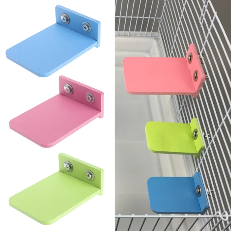 

Hamster Platform Stand Rack Rectangle Squirrel Cage Colorful Wooden Plate Toys
