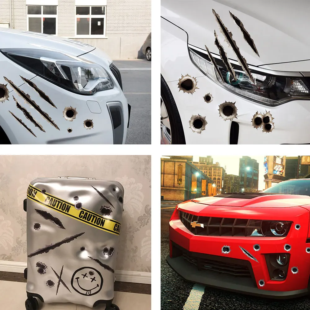 Мотоциклетная наклейка на бак автомобильные 3D наклейки с пулями Стайлинг