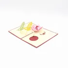 3D лазерная резка ручной работы резьба две бабочки цветы бумажные приглашения открытка подарок на день святого валентина предложение креативный подарок