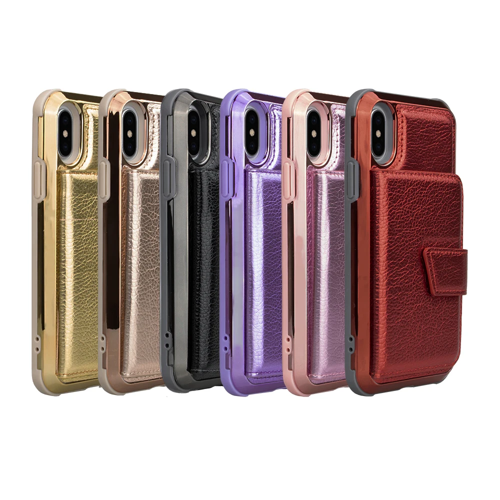 Чехол для iPhone X Xr Xs Max 7 8 6S Plus чехол в Корейском стиле с зеркалом макияжа откидной