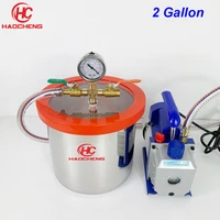 free shipping 2 gal 8l vacuum chamber kit with 2 5cfm 1 4ls 220v vacuum pump22cm20cm stainless steel degassing chamber