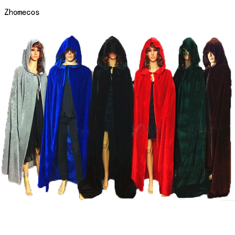 Готический плащ с капюшоном Wicca Robe Witch Larp накидка для женщин и мужчин костюмы на