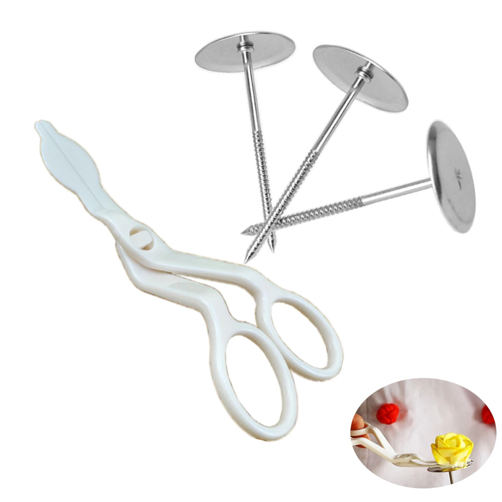 3 шт. пластиковые ножницы для украшения торта из нержавеющей стали|cake flower needle|cake