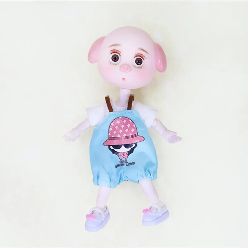 Красный 1/12 BJD кукла 26 шарнирное тело 15 см мини кукла Lucky pig ob11 кукла с экипировкой обувь макияж и Коробка Набор подарочных игрушек - Цвет: Красный