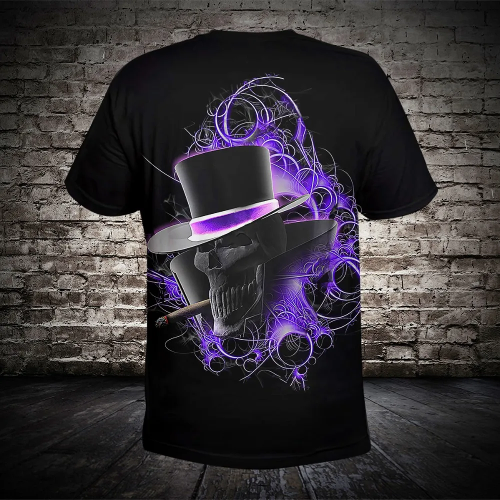 Дропшиппинг Для мужчин Забавный Череп 3D футболка футболки Фитнес с уличной