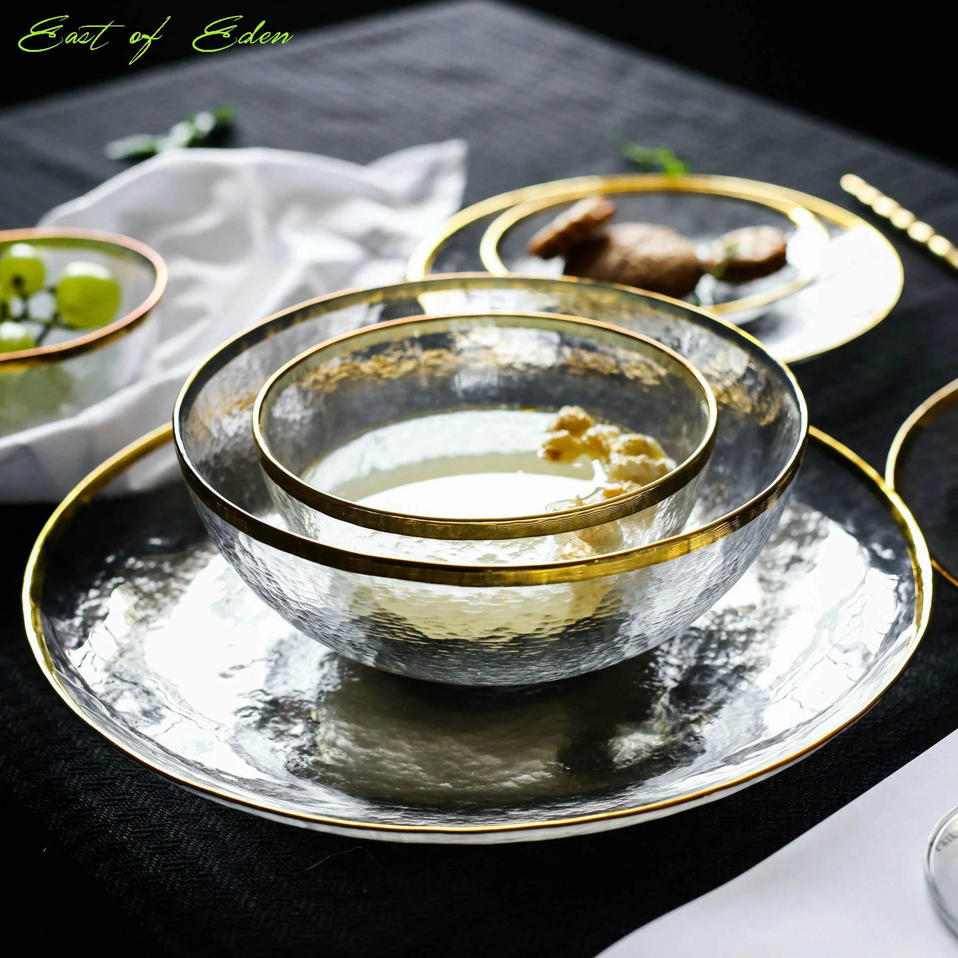 Стеклянная посуда в скандинавском Пномпене прозрачная стеклянная пластина