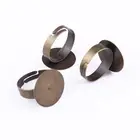 Заводская цена, 10 шт., регулируемые Плоские Кольца 16 мм, основание, заготовки для кабошона, установочные кольца для изготовления ювелирных изделий