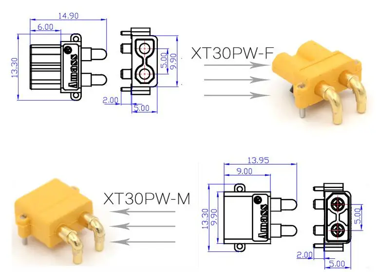 10 шт. разъём для платы двигателя Amass XT30PW ESC | Игрушки и хобби
