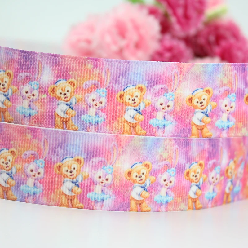 

Custom 16mm-75mm Cartoon Printed Elastic GrosgrainRibbon 100 Yards