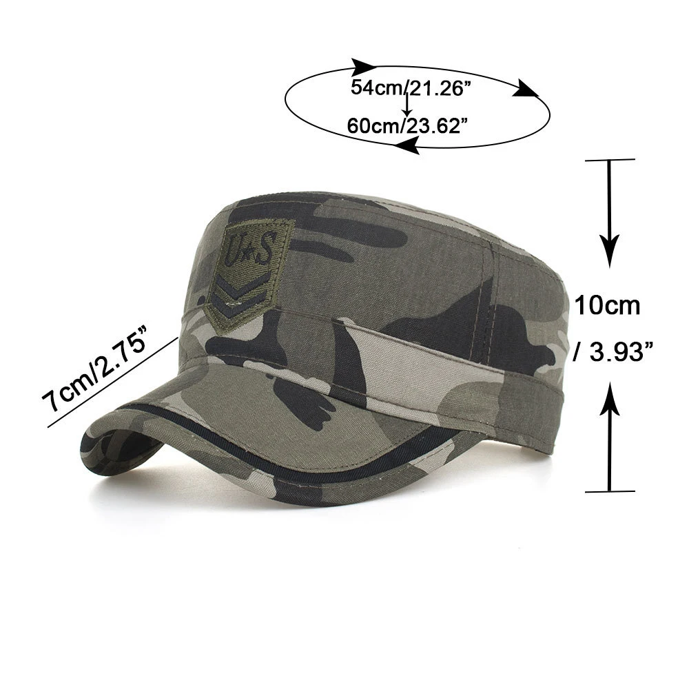[SUCKCOOM] Classic Vintage Flat Top Mens Outdoor Sports Caps Camouflage Hat Adjustable Fitted US Army Cap Military Hats For Men |