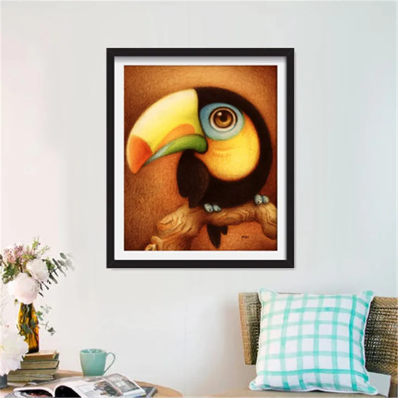 Алмазная вышивка по дереву 5D рукоделие сделай сам птицы и крест круглые стразы с