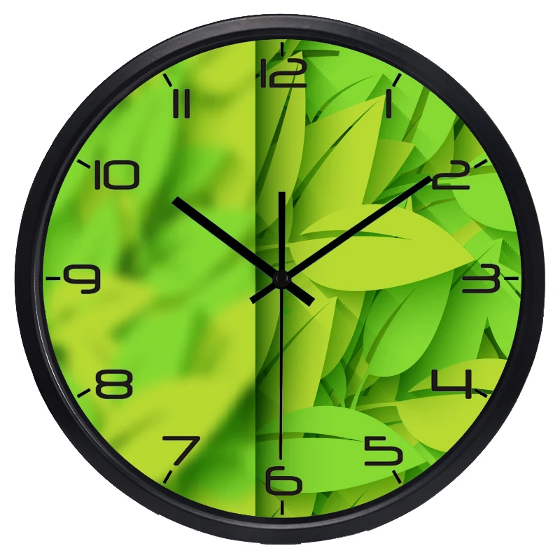 Универсальные зеленые часы для ухода за глазами удобные настенные с листьями
