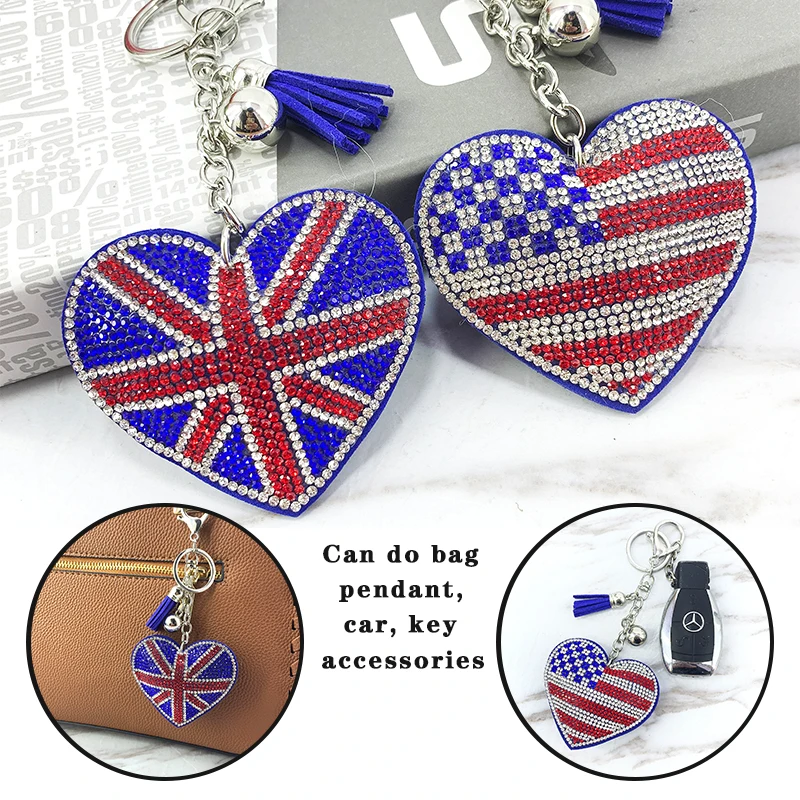 Новый стильный брелок подвеска с корейским бархатным сердцем Великобритания