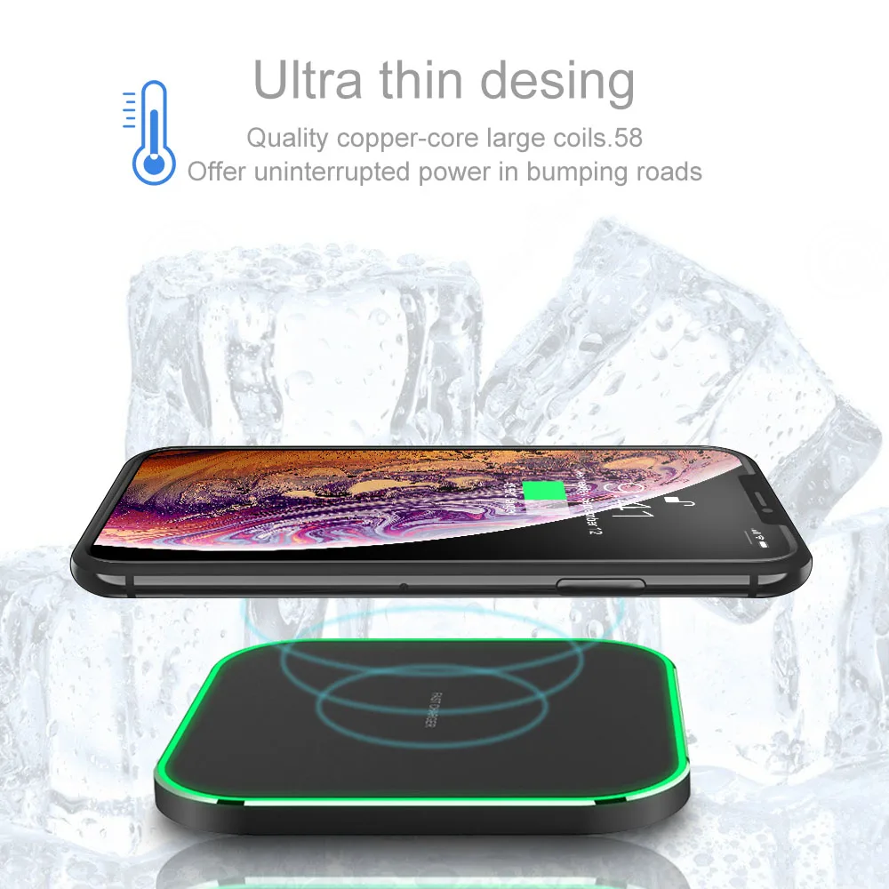 NYFundas Qi Беспроводное быстрое зарядное устройство 10 Вт для Huawei P30 Mate 20 Pro RS Xiaomi mi 9 mix 2s