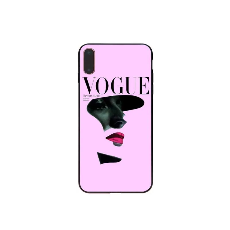 Надпись More Issues than Vogue Черный Мягкий чехол для телефона с изображением цветов iPhone 7