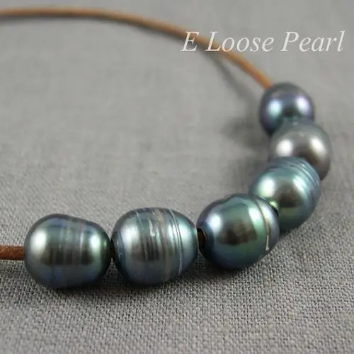 Пресноводный жемчуг малахитовый зеленый РИС ФОРМА 2 5 большое отверстие 10-10 мм 10