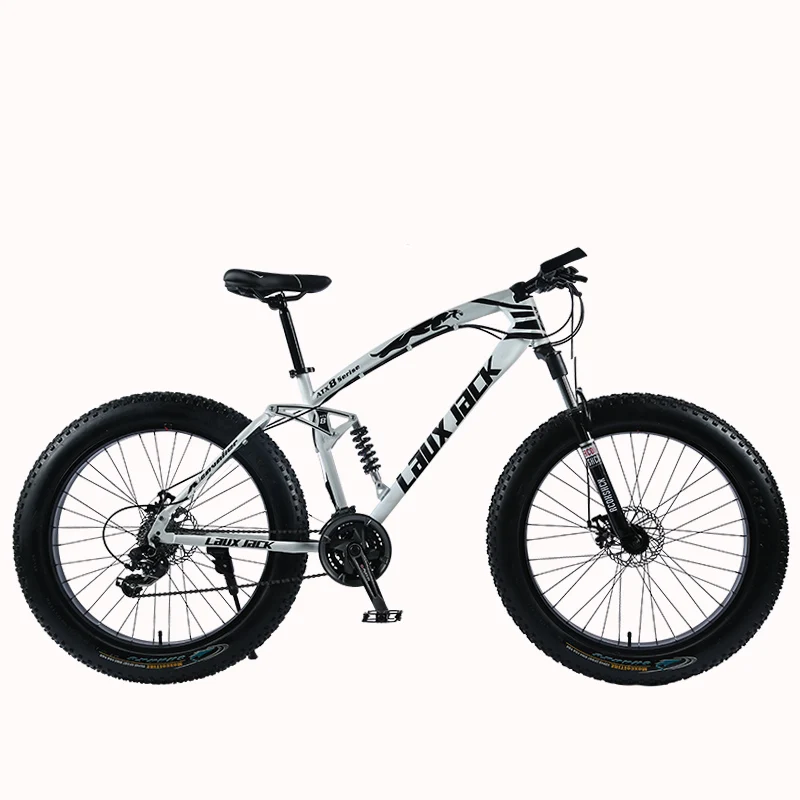 LAUXJACK Горный велосипед 26" колеса оборудование SHIMANO 24 скорости двухподвестная рама фэтбайк Fatbike