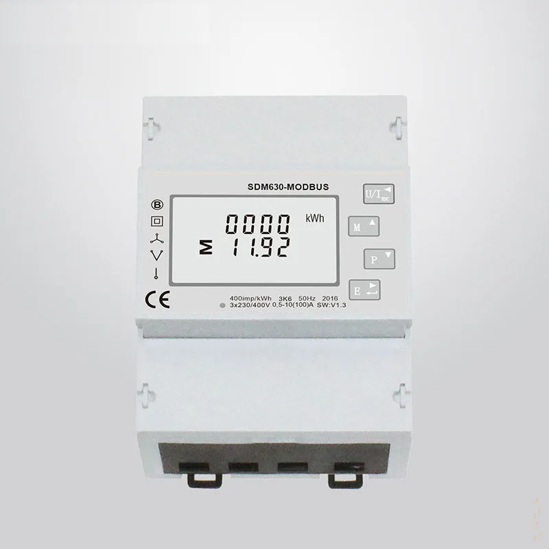 Солнечной энергии PV замер SDM630 Modbus трехфазный счетчик AC230V/400 В din рейку