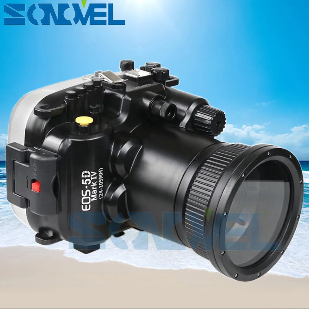

Meikon 40m 130ft Waterproof Underwater Diving Case Camera Housing Case For Canon EOS 5D Mark IV 5D Mk IV with 24-105mm Lens