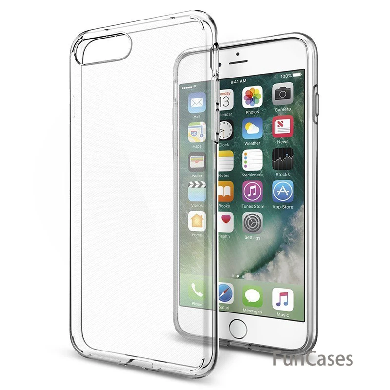 Ультратонкий Мягкий Прозрачный чехол из ТПУ для iPhone 5 5S SE 6 6S Plus 7 8 8Plus X Прозрачная