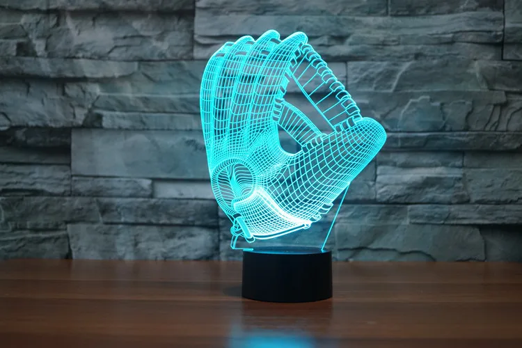 

Gloves Creative LED Night Light Vision Stereo USB Touch Switch 3D Table Lamp Home Decorations Kids Gift