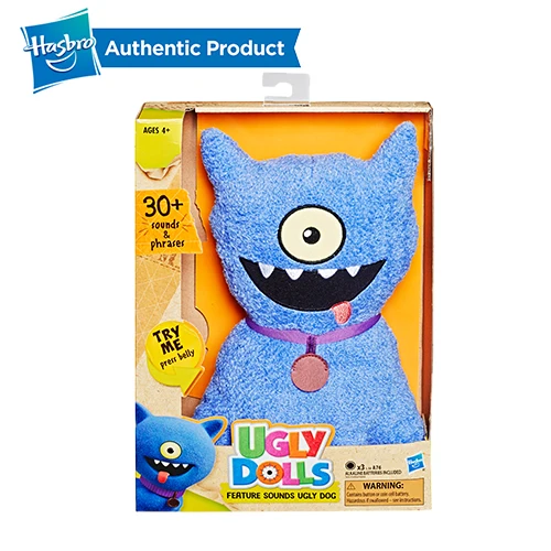 E456-UGLY DOG Hasbro уродливые куклы с изображением звуков быка, мягкая плюшевая игрушка, говорящая на 11 дюймов, высокий Мокси и уродливая собака, костюм для детей, играть в UglyDoll - Цвет: E456-UGLY DOG