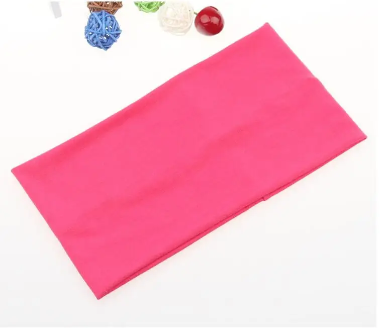 Женская эластичная повязка для волос однотонная хлопковая на голову йоги ярких