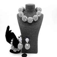 dubai jewelry sets silver balls bridal jewellery sets indian handmade crystal nigerian wedding necklace set of jewelry for women