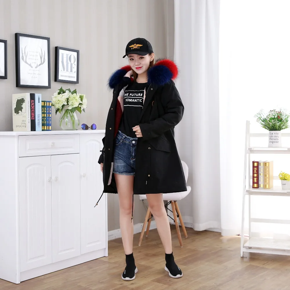 

New fur coat wool liner to overcome coat wool fur long hooded coat