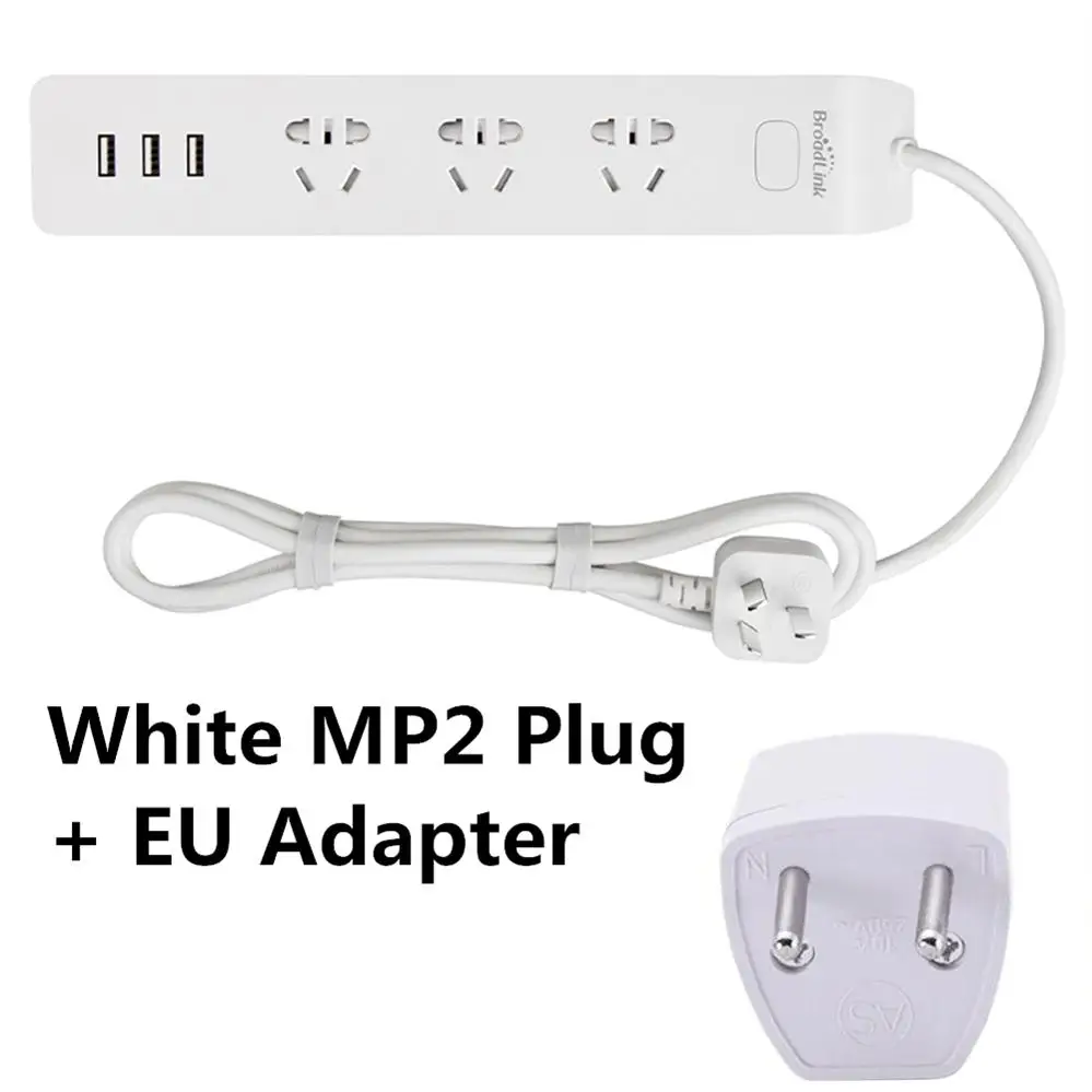 White EU Adapter Broadlink силовая лента MP2 WiFi 3 USB быстрая зарядка умный дом 3-розетки AU UK US EU адаптер штепсельная розетка 4G приложение дистанционное управление - Комплект: White EU Adapter