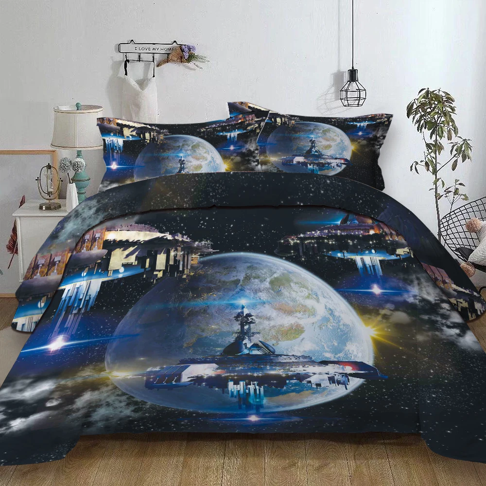 LOVINSUNSHINE постельные принадлежности Постельное белье пододеяльники King size 3d космический корабль дизайн одеяло постельные принадлежности наборы queen AB#72