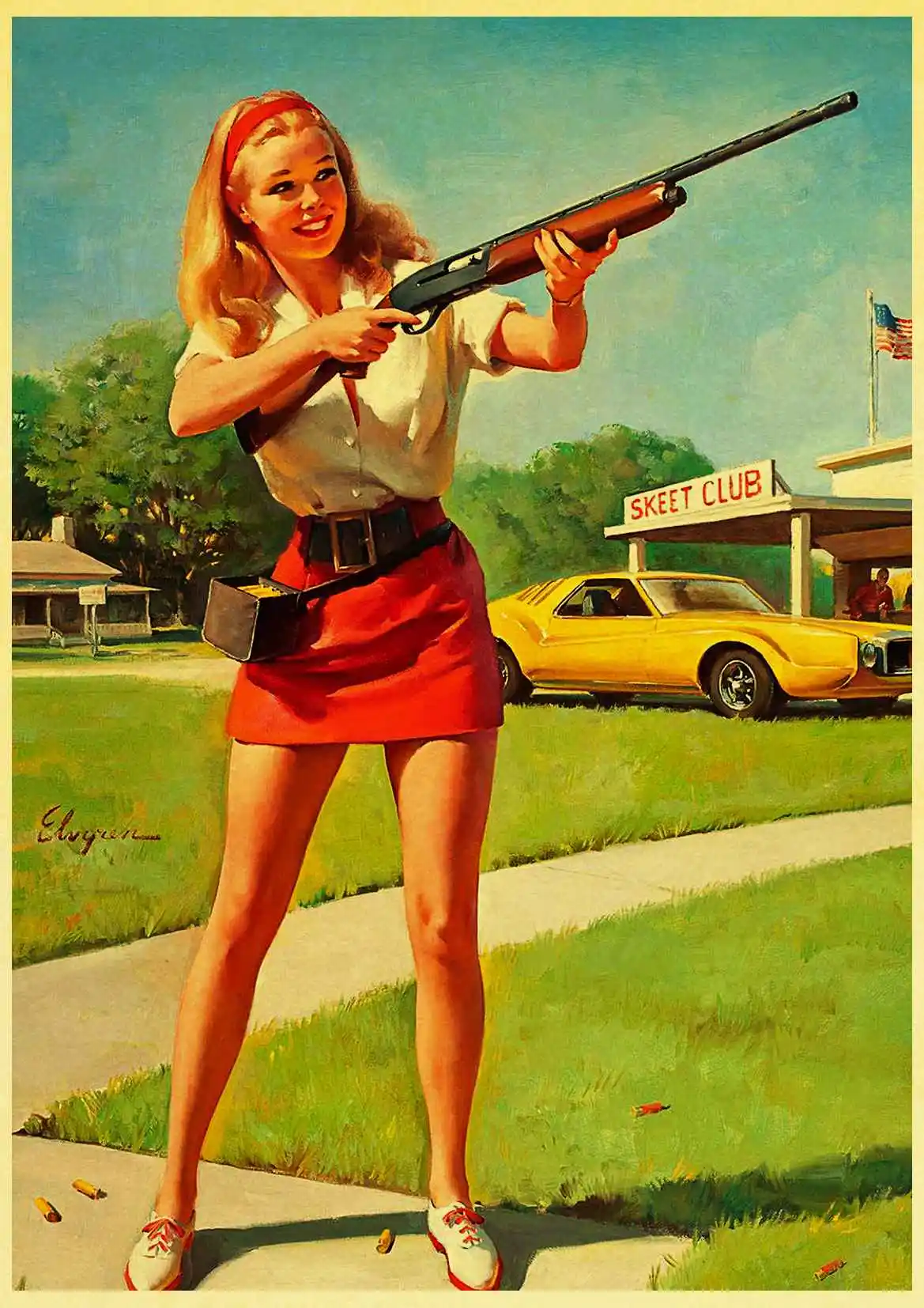 D143 Pin up Girl винтажные плакаты принты настенная живопись Высокое качество декор плакат настенная живопись украшение дома - Цвет: D143