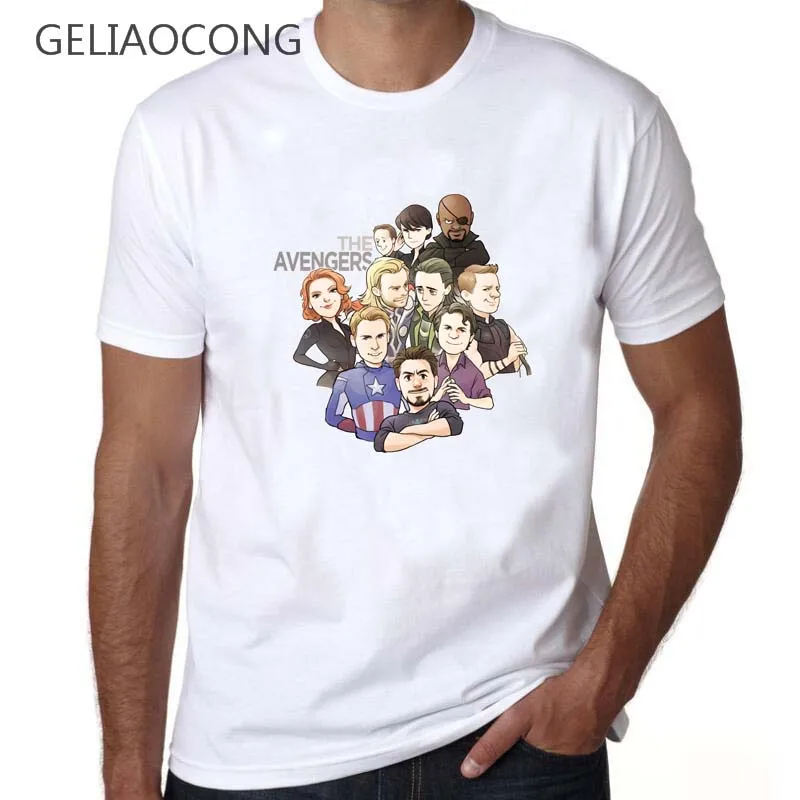 Geliaocong 2017 новые комиксов Super Mario Bro Мстители игры Дизайн Футболка с принтом модные