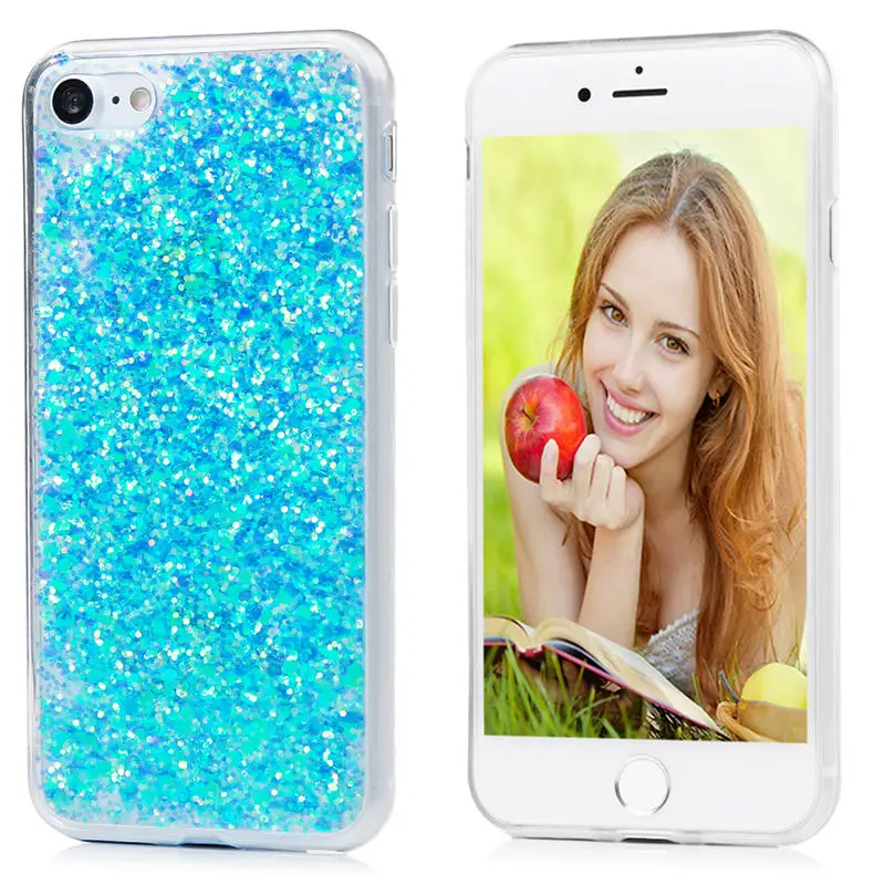 YOKIRIN Bling Косметическая пудра Блеск Мягкие TPU чехол для iPhone 7/7 Plus Блестящий игристое