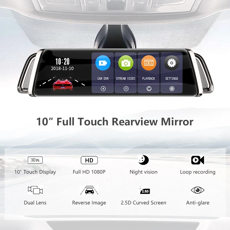Vtopek 10 &quotdash cam FHD 1080 P зеркальная камера Автомобильный видеорегистратор ips