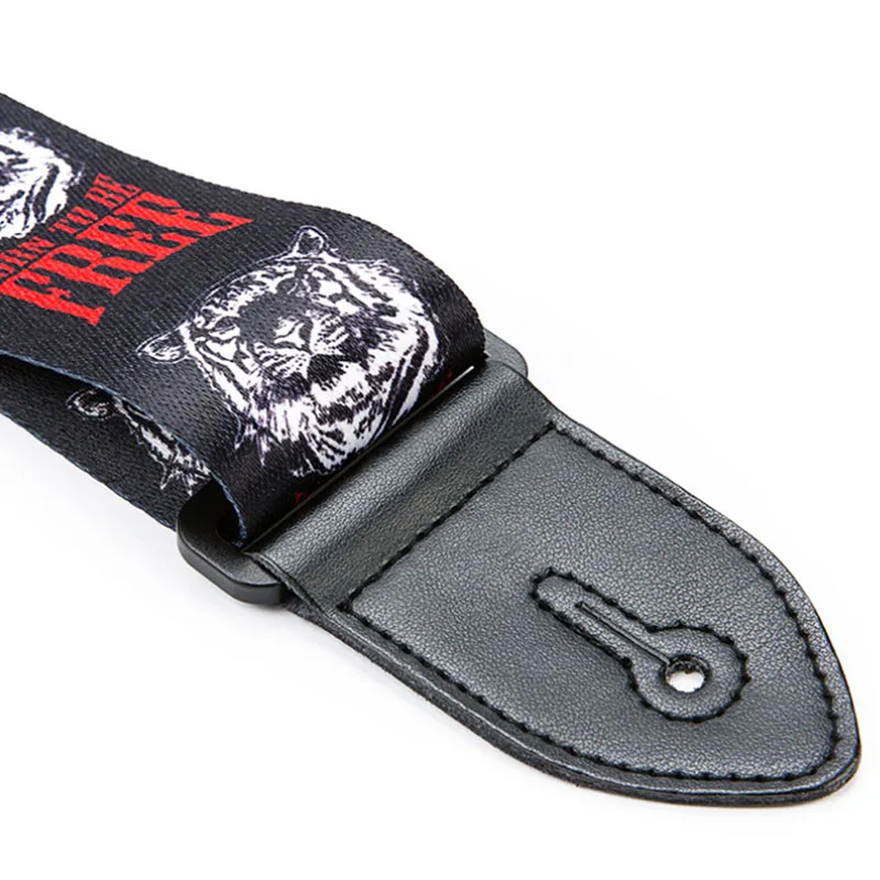 

Lots of 12pcs Guitar Bass Strap Picture Printed Polyester w/ Leather Head 5cm Wide 4 Colors