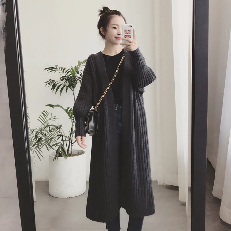 Женский свободный толстый кардиган свитера зимний длинный свитер женский новый