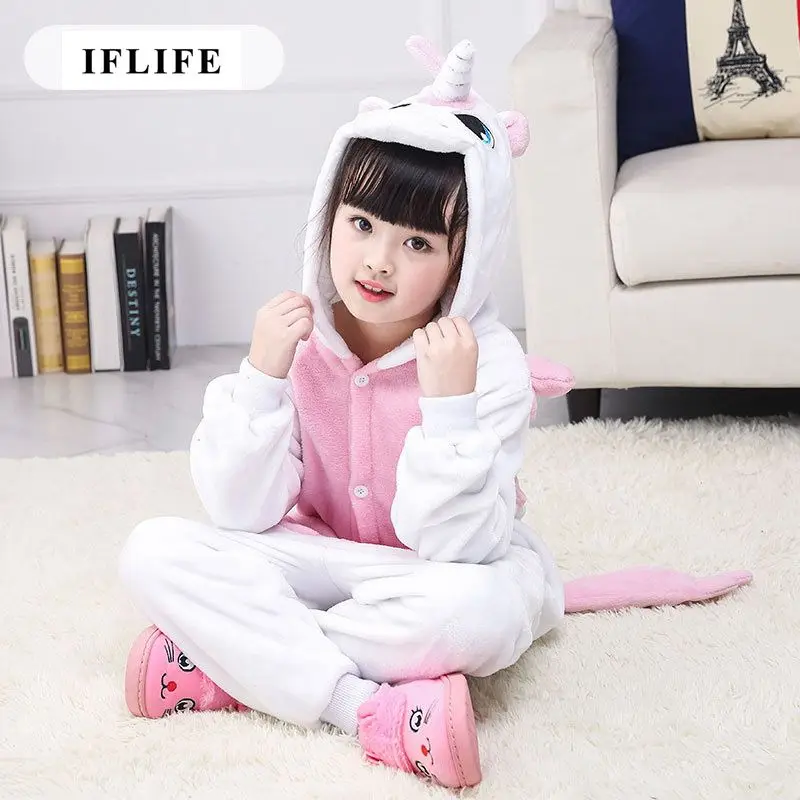 

Пижама Infantil Onesie детская пижама с капюшоном и мультяшными животными Розовый Единорог Детская Пижама унисекс для мальчиков и девочек