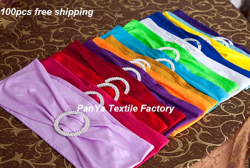 Повязка на стул из лайкры 100 шт. Эластичный Бант спандекса с круглым кольцом для