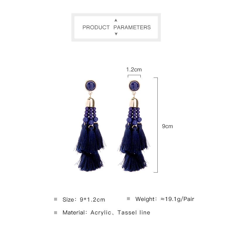 Женские акриловые серьги с бахромой в этническом стиле|tassel fringe earrings|fringe earringsdrop