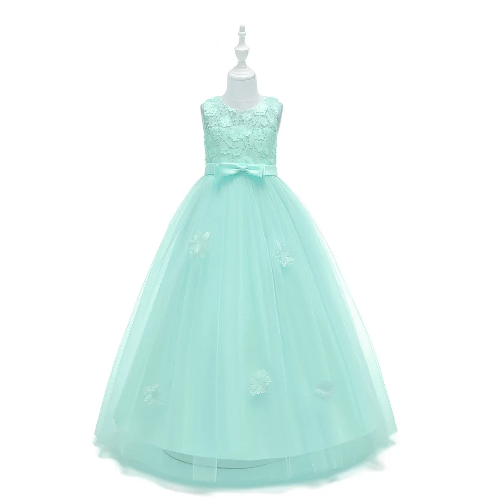 Kids Girl Dress Princess Formal Clothes For Girls First Feast Dress Wedding Party Girl Dress Bridesmaids Gown For Teen Girls - Цвет: Green