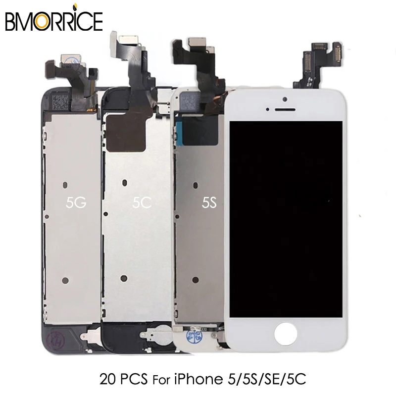 20 шт. ЖК дисплей для iPhone 5G 5 5S 5C SE стекло без битых пикселей Полный комплект с