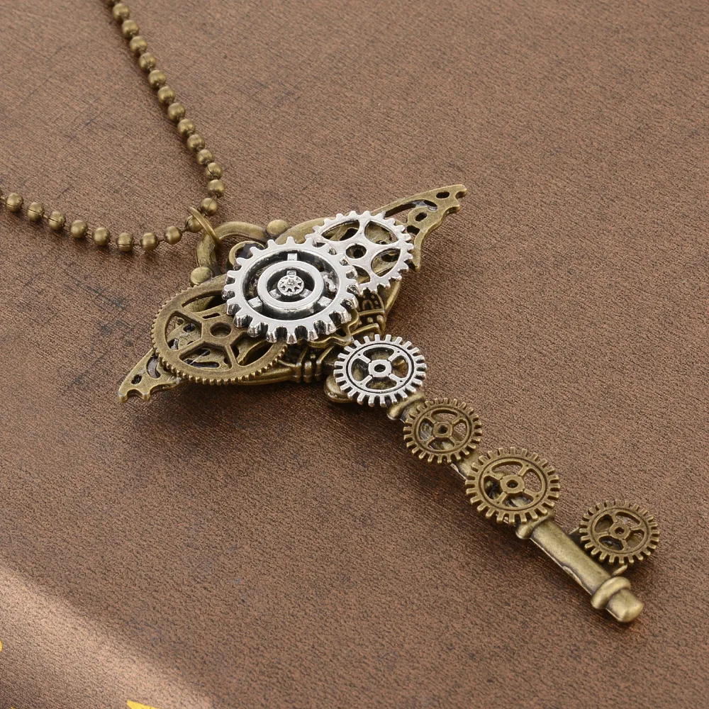 DoreenBeads модное ожерелье в стиле стимпанк бронзовые бусины цепочка шестеренка