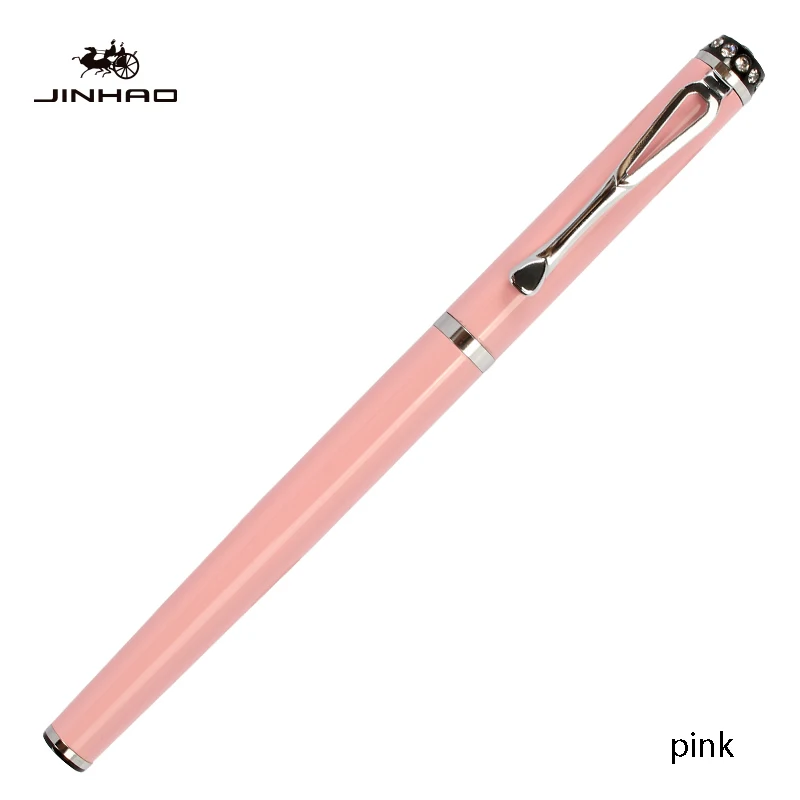 jinhao301 fenhong Jinhao 301 чернильная ручка супер тонкий наконечник 0,5 мм металлический роскошный шлейф каллиграфическая самопишущая ручка высокого качества Студенческая авторучка - Цвет: jinhao301 fenhong