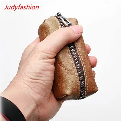 JudyFashion Handmade First layer cowhide leather unisex tiny coin bag business lady waist large capacity money holder wallet | Багаж и