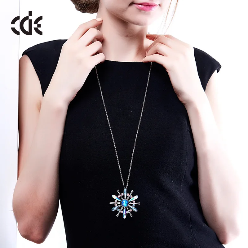 Cdyle украшенное Кристаллами Ожерелье из свитера женский свитер с цепочкой и